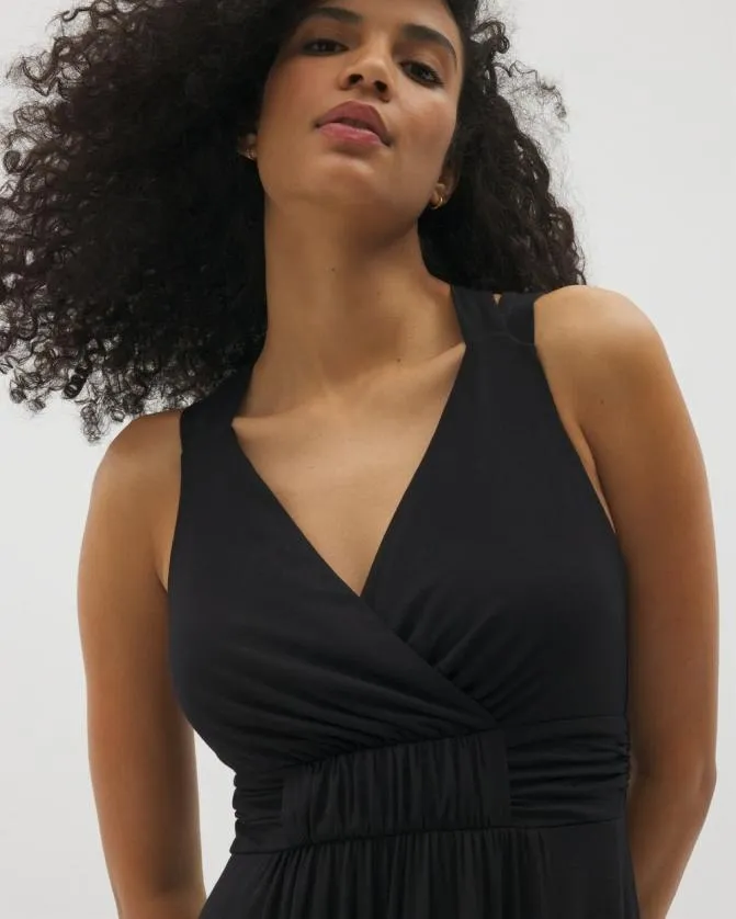 Women Soma Long Dresses Soft Jersey Isla Cross Back Maxi Bra Dress Black