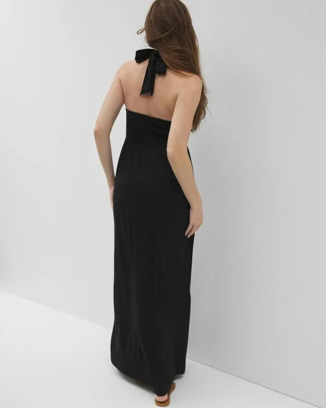 Women Soma Long Dresses Soft Jersey Retreat Maxi Bra Dress Black