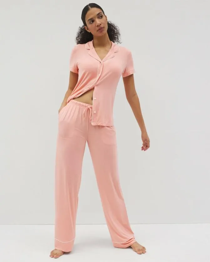 Women Soma Matching Separates Cool Nights Solid Piped Pants Paloma Glow