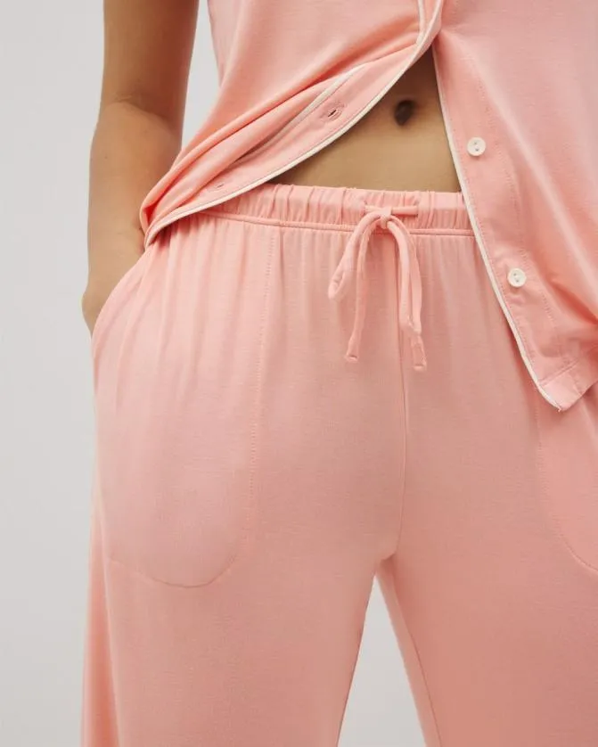 Women Soma Matching Separates Cool Nights Solid Piped Pants Paloma Glow