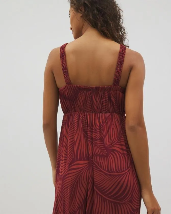 Women Soma Midi Dresses Soft Jersey Cabana Midi Bra Dress Peaceful Palms Mid Velvet