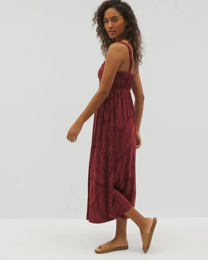 Women Soma Midi Dresses Soft Jersey Cabana Midi Bra Dress Peaceful Palms Mid Velvet