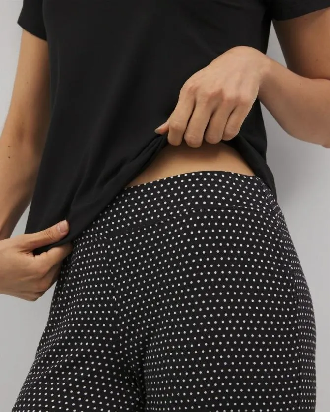 Women Soma Pajama Sets Cool Nights Packaged ShortSleeve Pant Set Thoughtful Dot Black