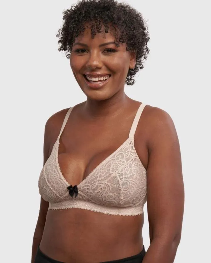 Women Soma Post Surgical Bras AnaOno Wireless Pocketed Lace Bra Nude
