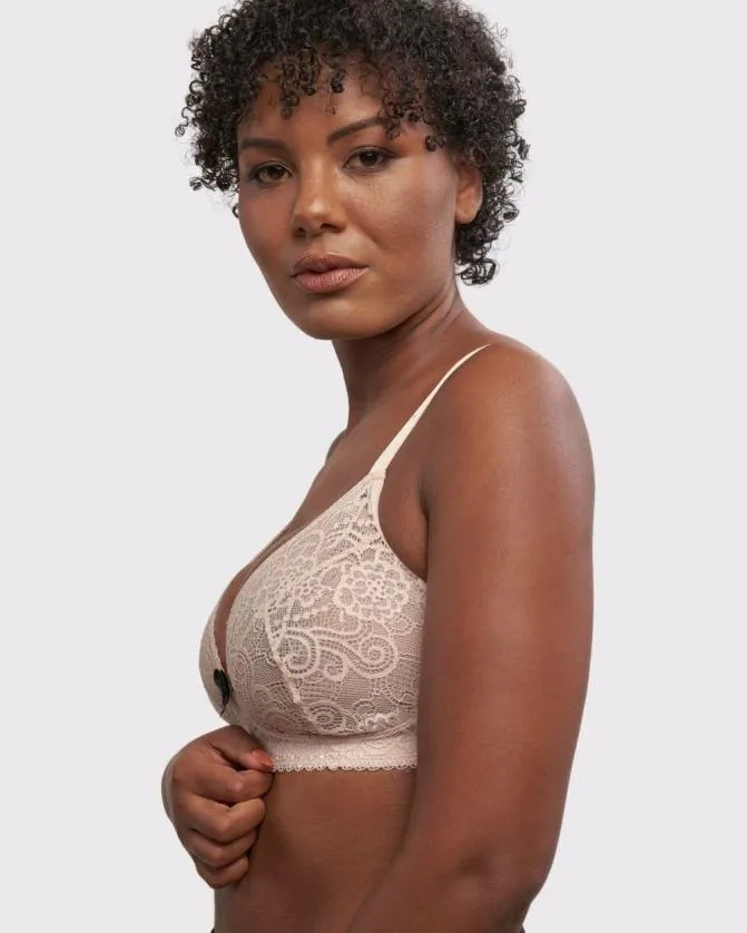 Women Soma Post Surgical Bras AnaOno Wireless Pocketed Lace Bra Nude