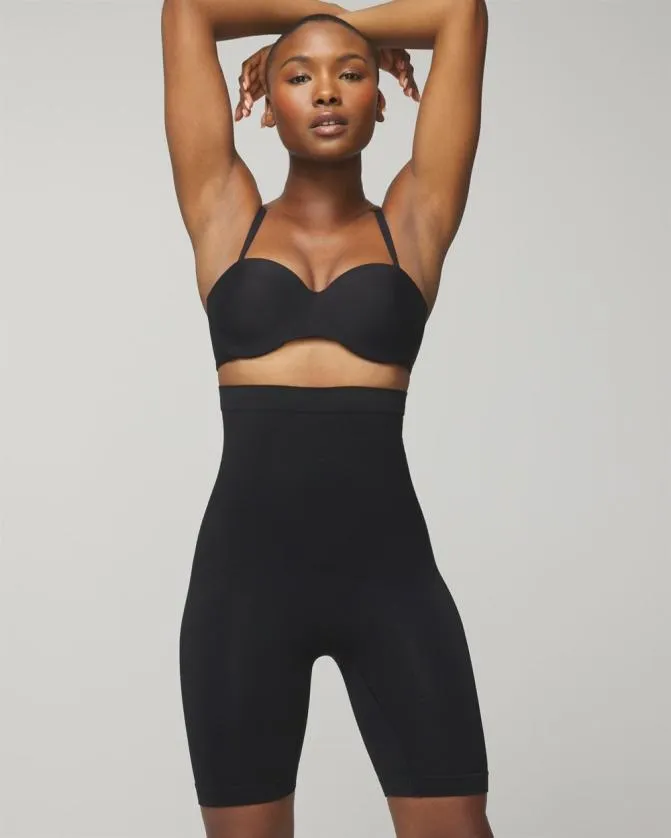 Women Soma Second Skin By MidLevel Shaping Seamless HighWaist Thigh Shaper Black