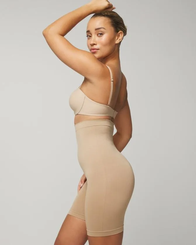Women Soma Second Skin By MidLevel Shaping Seamless HighWaist Thigh Shaper Black