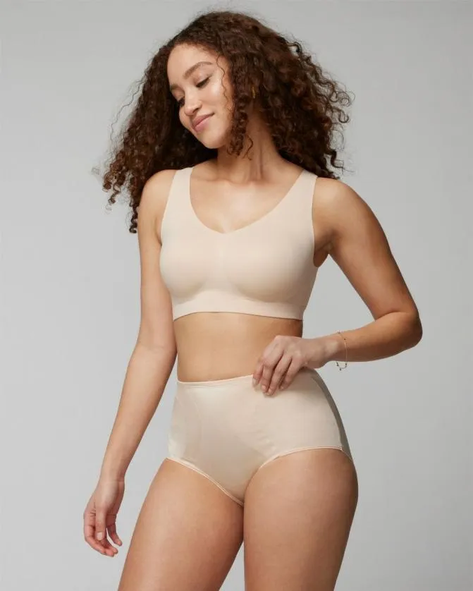 Women Soma Second Skin By MidLevel Shaping Vanishing Edge Brief Pale Sand