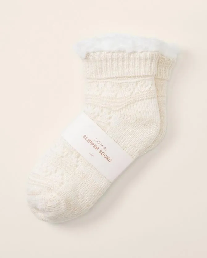 Women Soma Slippers and Accessories Slipper Socks Ivorygold Lurex