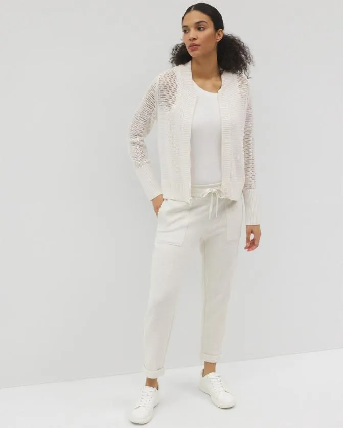 Women Soma Sweaters and Cardigans Open Stitch ZipUp Sweater Salt Mist