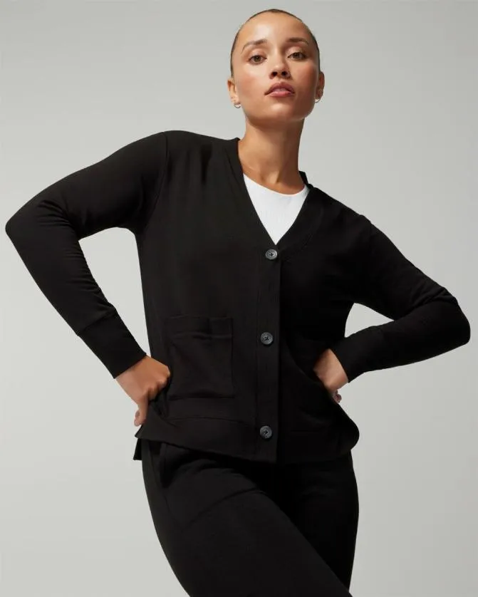 Women Soma Sweaters and Cardigans Ultra Soft Fleece Relaxed Cardigan Black