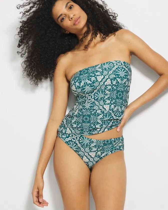 Women Soma Swim Bottoms Swim Ruched Side Bikini Bottom Amazonia Tile M Deep Teal