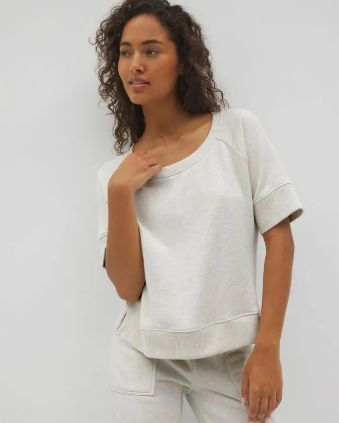 Women Soma Tops Cotton Terry Dolman Top Heather Crystal