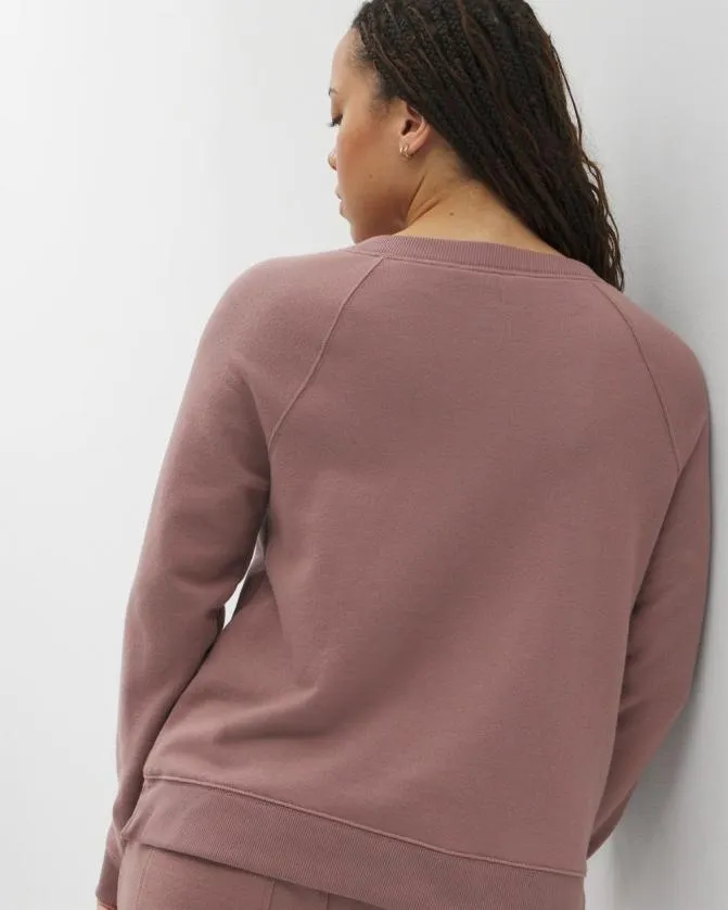 Women Soma Tops Cotton Terry VNeck Sweatshirt French Mauve