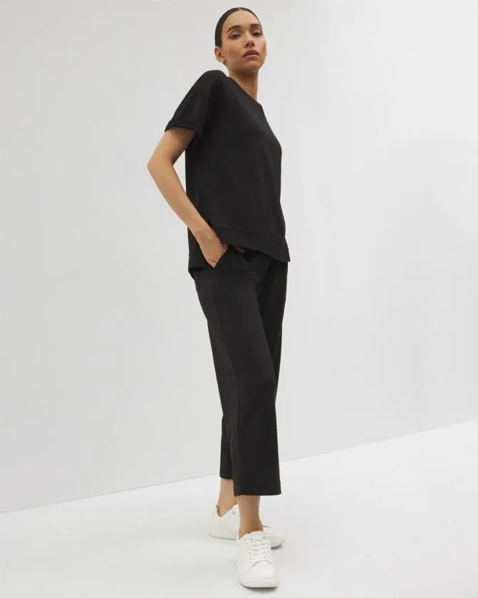 Women Soma Tops Essential Terry Relaxed Short Sleeve Top Black