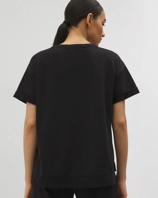 Women Soma Tops Essential Terry Relaxed Short Sleeve Top Black