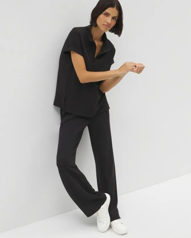Women Soma Tops Luxe Modal Quarter Zip Top Black