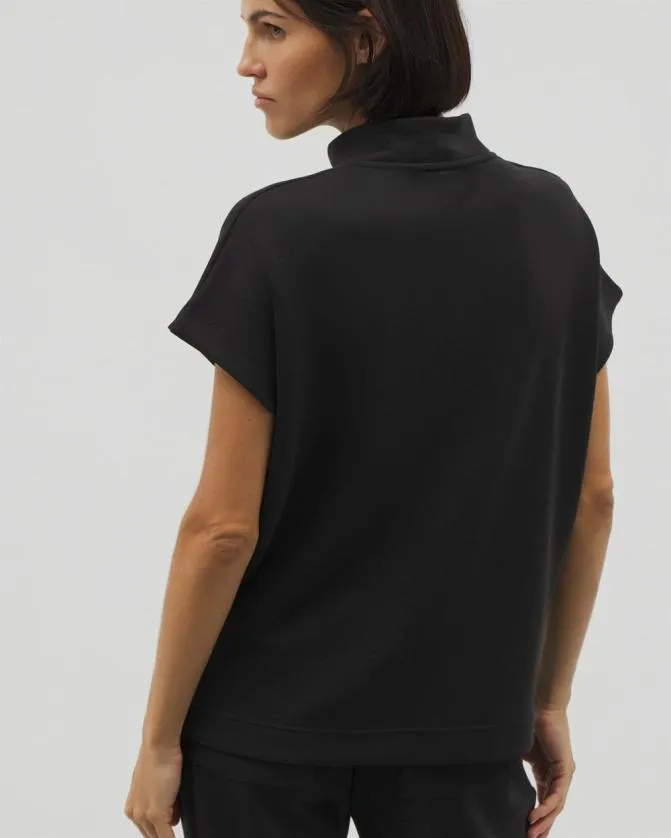 Women Soma Tops Luxe Modal Quarter Zip Top Black
