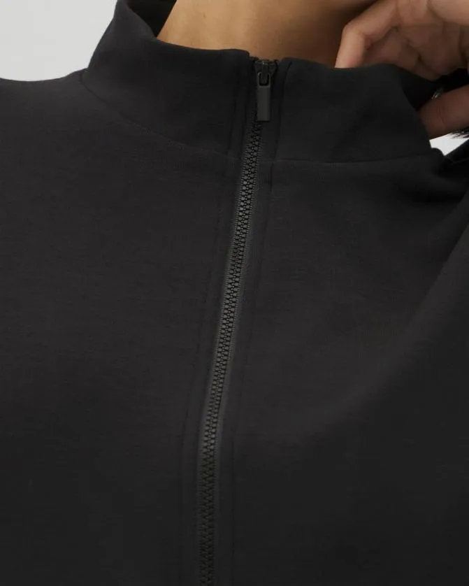 Women Soma Tops Luxe Modal Quarter Zip Top Black