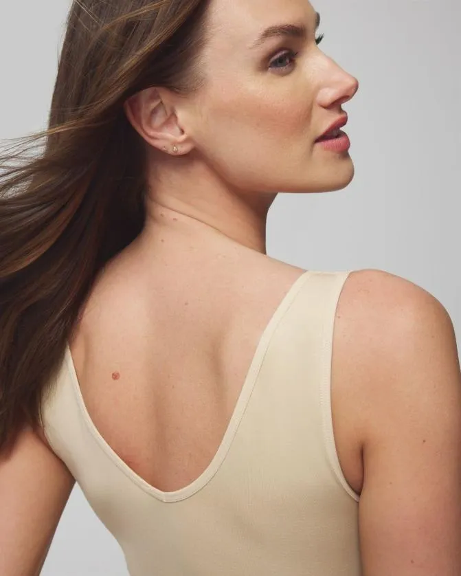 Women Soma Tops Second Skin By MidLevel Shaping Seamless Reversible 2Way Tank White