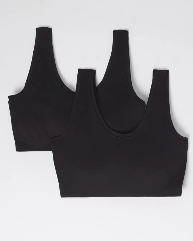 Women Soma Wireless Bras Seamless Bralette 2 Pack Blackblack