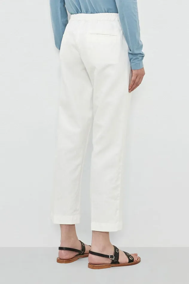 Women SPARUS 8211 Cotton Linen Panama Cropped Trousers 8211 Bianco Massimo Alba Trousers and Shorts Women SPARUS 8211 Cotton Linen Panama Cropped Trousers 8211 Bianco Massimo Alba Trousers and Shorts