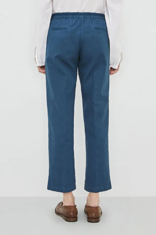 Women SPARUS 8211 Cotton Linen Panama Cropped Trousers 8211 Oltremare Massimo Alba Trousers and Shorts Women SPARUS 8211 Cotton Linen Panama Cropped Trousers 8211 Oltremare Massimo Alba Trousers and Shorts