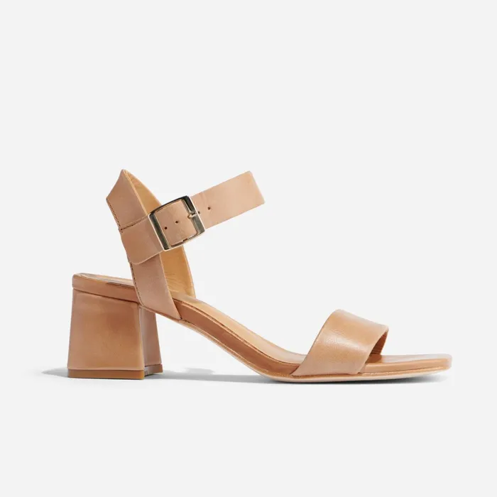 Women Stella GoTo Block Heel Sandal Almond Nisolo Sandals