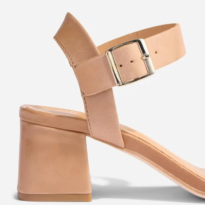 Women Stella GoTo Block Heel Sandal Almond Nisolo Sandals