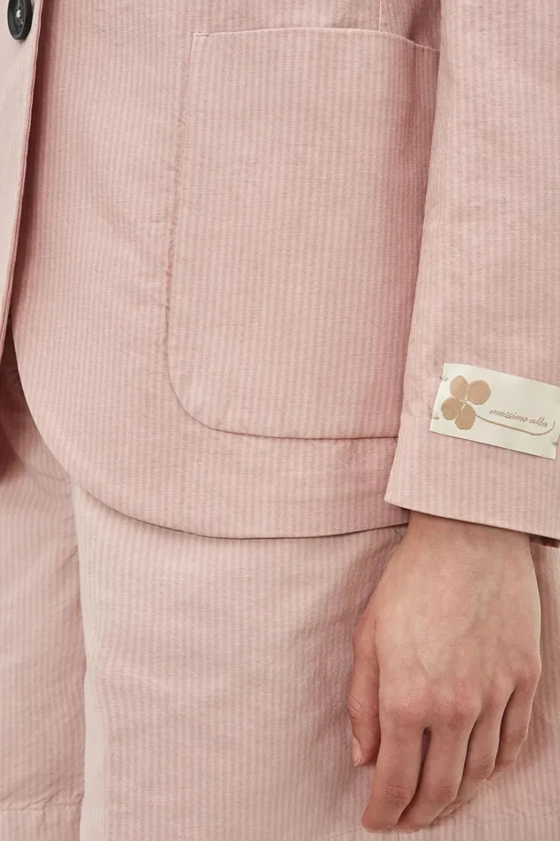 Women STROMBOLI 8211 Cotton Linen Singlebreasted Jacket 8211 Soft Pink Massimo Alba Jackets and Coats Women STROMBOLI 8211 Cotton Linen Singlebreasted Jacket 8211 Soft Pink Massimo Alba Jackets and Coats