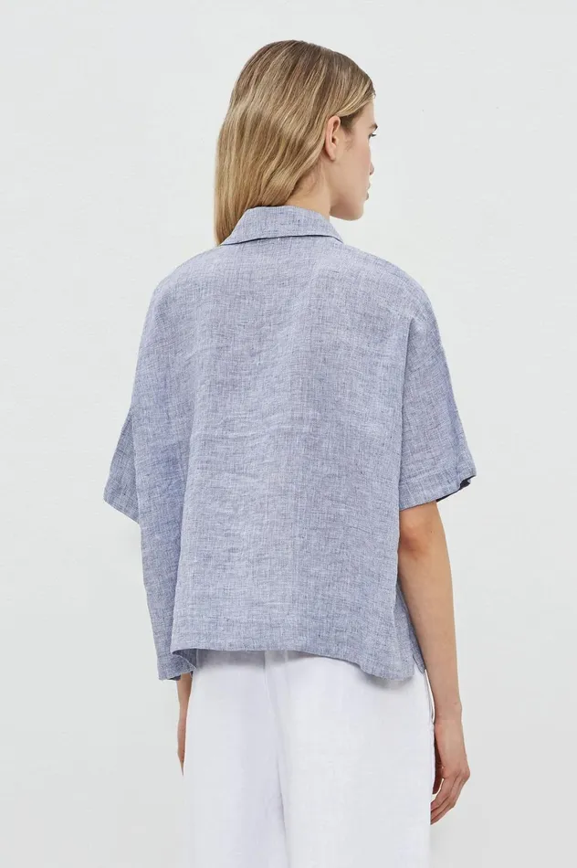 Women SUNNY 8211 Linen Shirt 8211 Blu Massimo Alba Shirts