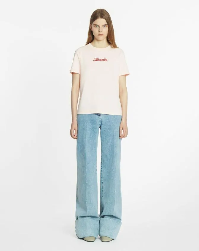 Women TShirts and Sweatshirts Lanvin Embroidered TShirt Powder Pink Women TShirts and Sweatshirts Lanvin Embroidered TShirt Powder Pink