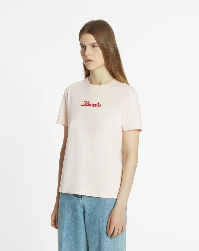Women TShirts and Sweatshirts Lanvin Embroidered TShirt Powder Pink Women TShirts and Sweatshirts Lanvin Embroidered TShirt Powder Pink