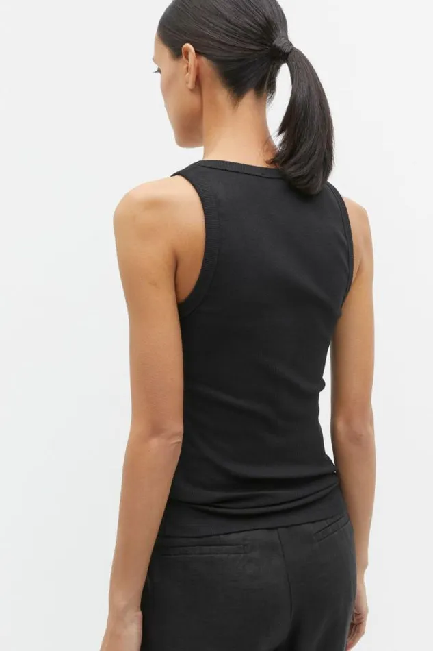Women TShirts and Tops Seed Heritage Australian Cotton Rib Tank Black