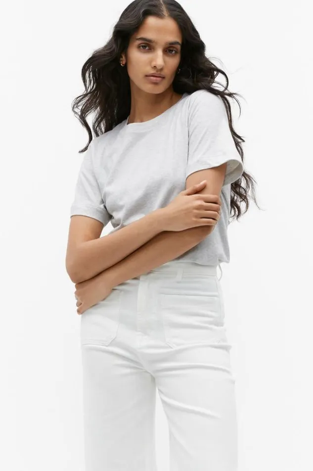 Women TShirts and Tops Seed Heritage Core Neat Tee Light Grey Marle