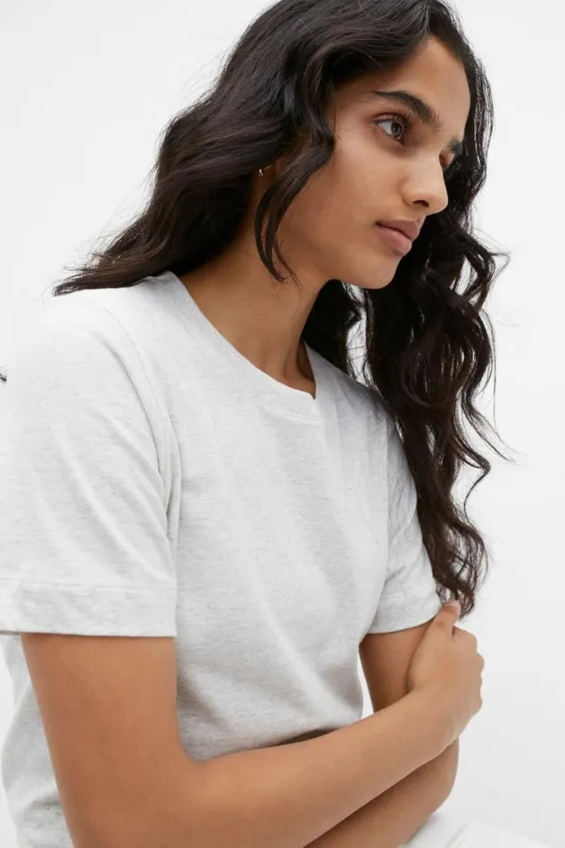 Women TShirts and Tops Seed Heritage Core Neat Tee Light Grey Marle