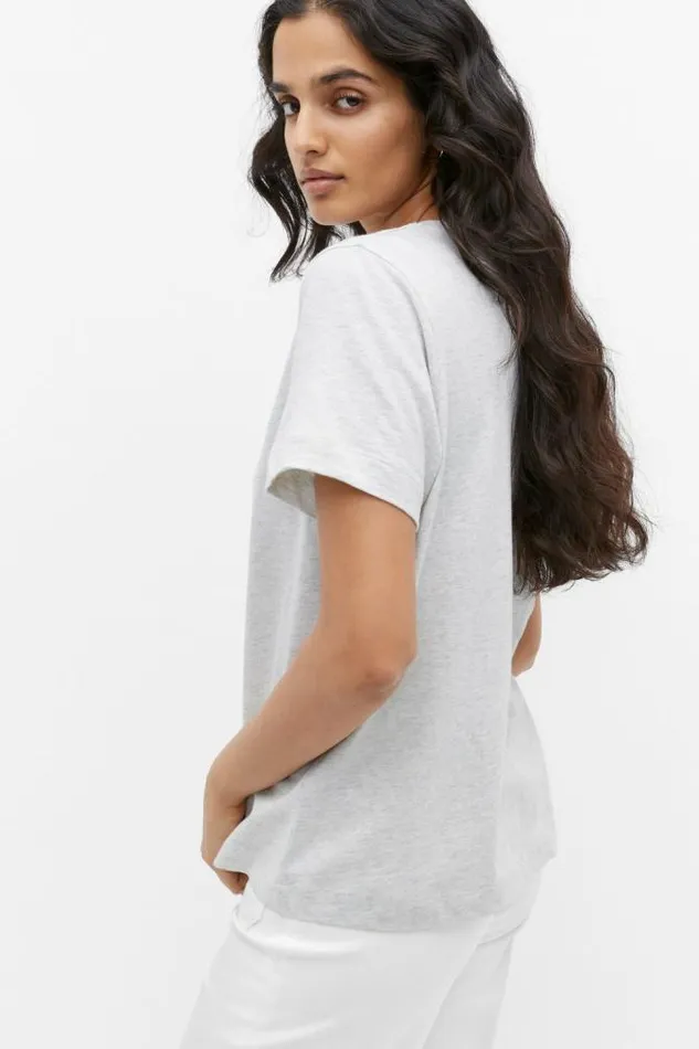 Women TShirts and Tops Seed Heritage Core Neat Tee Light Grey Marle