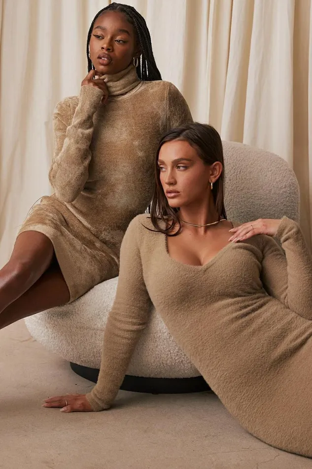Women Taya Fawn Chenille Mini Dress House Of CB Dresses Women Taya Fawn Chenille Mini Dress House Of CB Dresses
