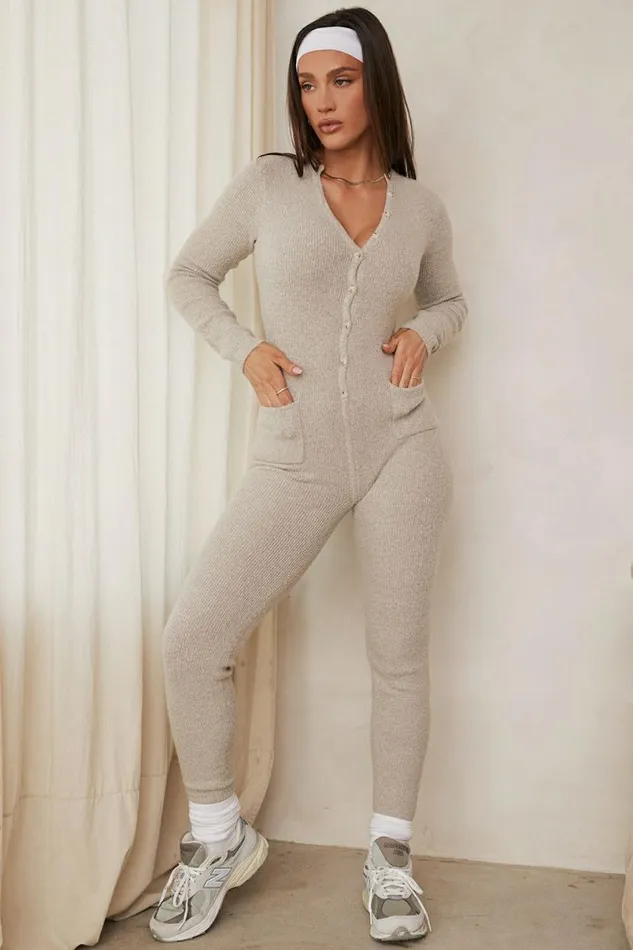 Women Tiggy Opal Marl Loungewear Jumpsuit House Of CB Loungewear