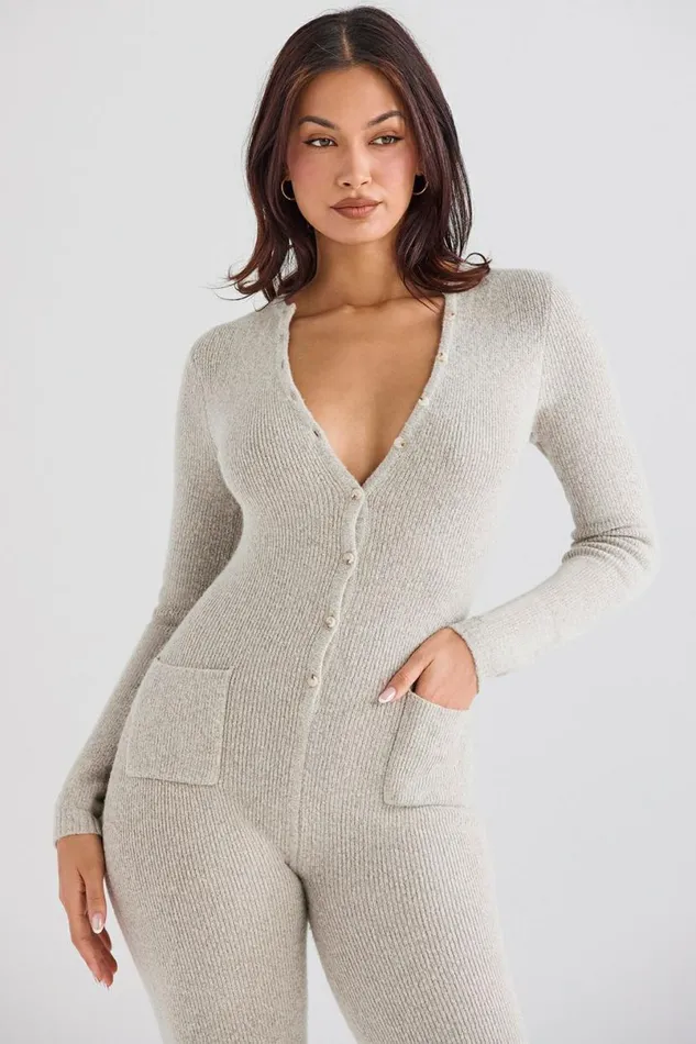 Women Tiggy Opal Marl Loungewear Jumpsuit House Of CB Loungewear Women Tiggy Opal Marl Loungewear Jumpsuit House Of CB Loungewear