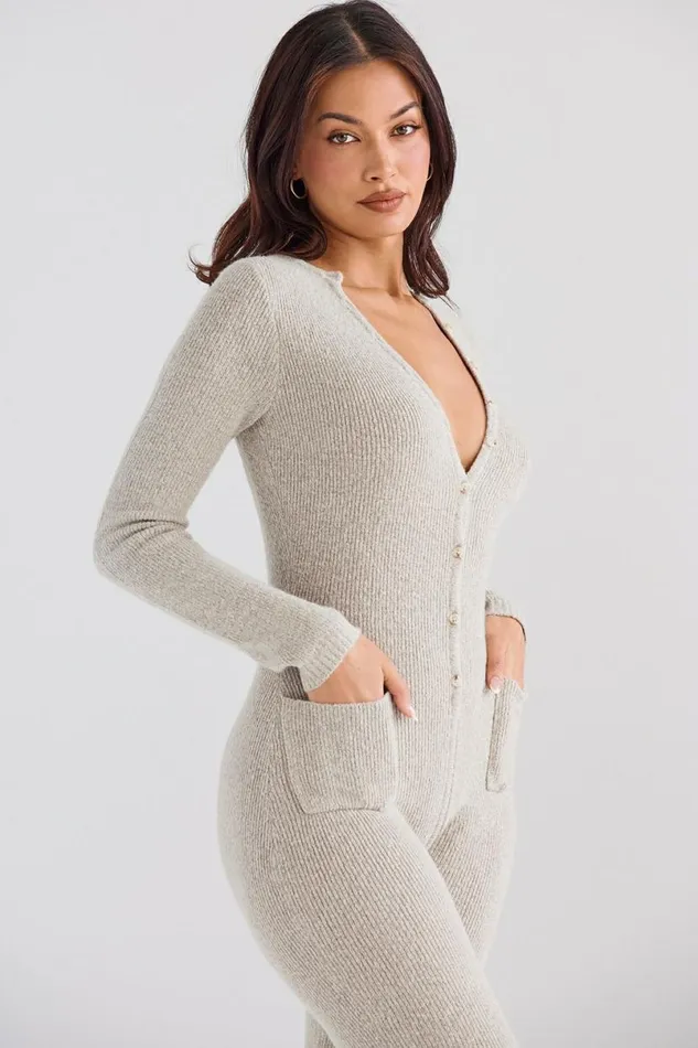 Women Tiggy Opal Marl Loungewear Jumpsuit House Of CB Loungewear Women Tiggy Opal Marl Loungewear Jumpsuit House Of CB Loungewear