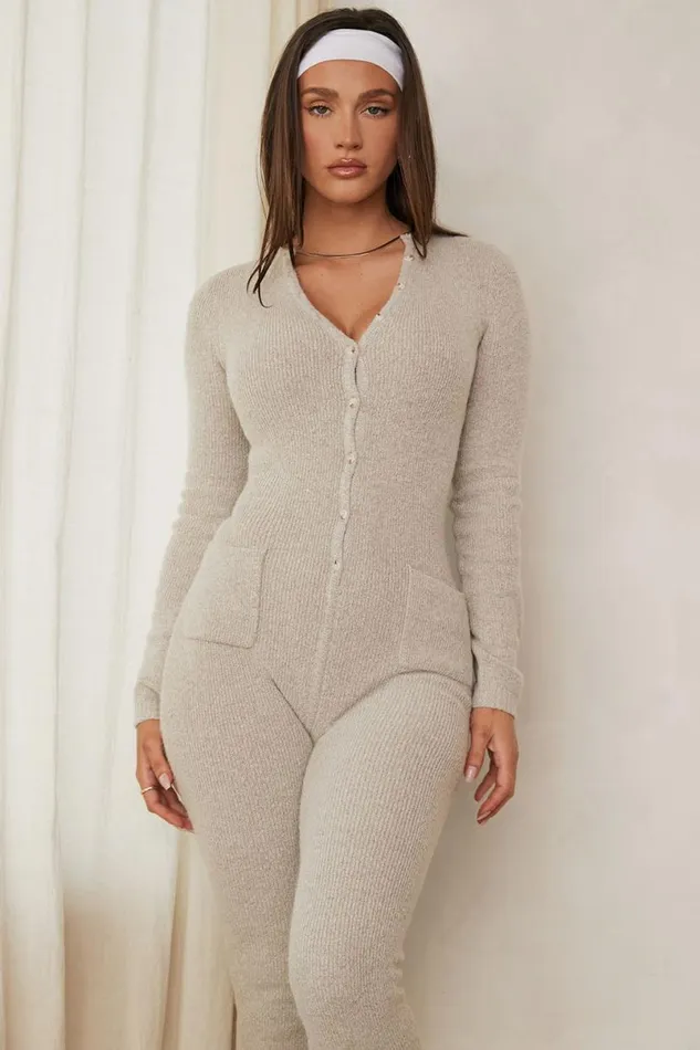 Women Tiggy Opal Marl Loungewear Jumpsuit House Of CB Loungewear Women Tiggy Opal Marl Loungewear Jumpsuit House Of CB Loungewear
