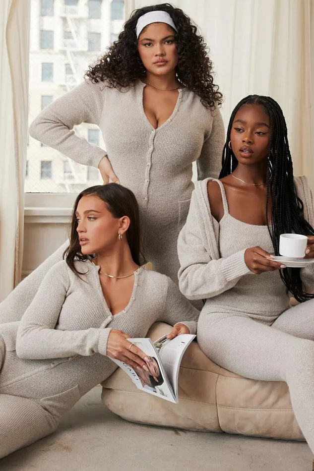Women Tiggy Opal Marl Loungewear Jumpsuit House Of CB Loungewear Women Tiggy Opal Marl Loungewear Jumpsuit House Of CB Loungewear