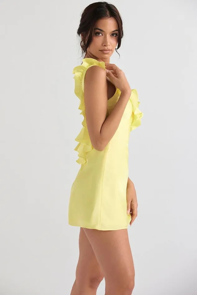Women Tink Buttercup Satin Ruffle Mini Dress House Of CB Dresses Women Tink Buttercup Satin Ruffle Mini Dress House Of CB Dresses