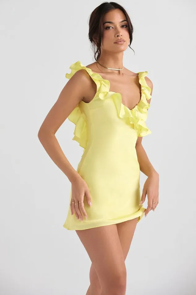 Women Tink Buttercup Satin Ruffle Mini Dress House Of CB Dresses Women Tink Buttercup Satin Ruffle Mini Dress House Of CB Dresses