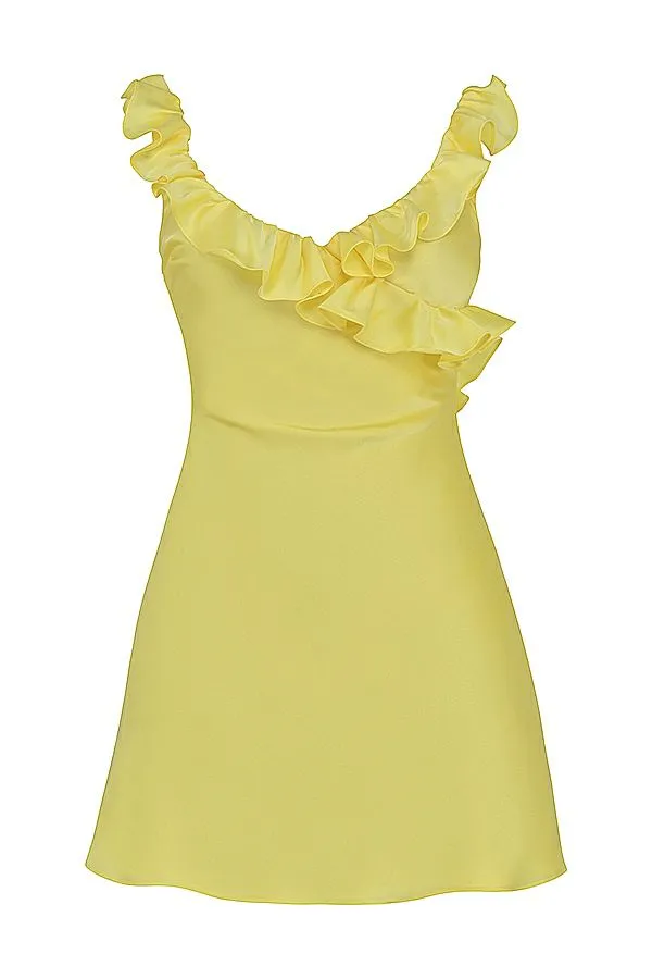 Women Tink Buttercup Satin Ruffle Mini Dress House Of CB Dresses Women Tink Buttercup Satin Ruffle Mini Dress House Of CB Dresses