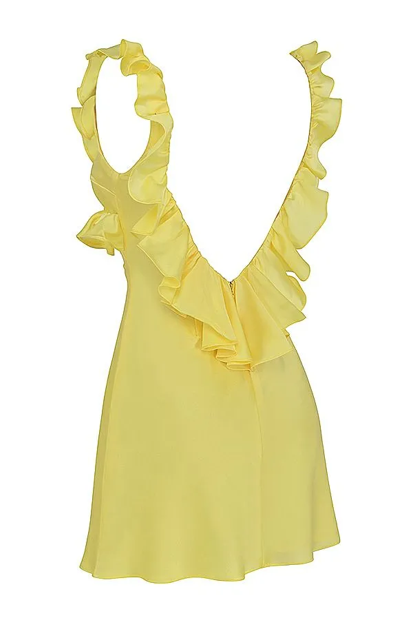 Women Tink Buttercup Satin Ruffle Mini Dress House Of CB Dresses Women Tink Buttercup Satin Ruffle Mini Dress House Of CB Dresses