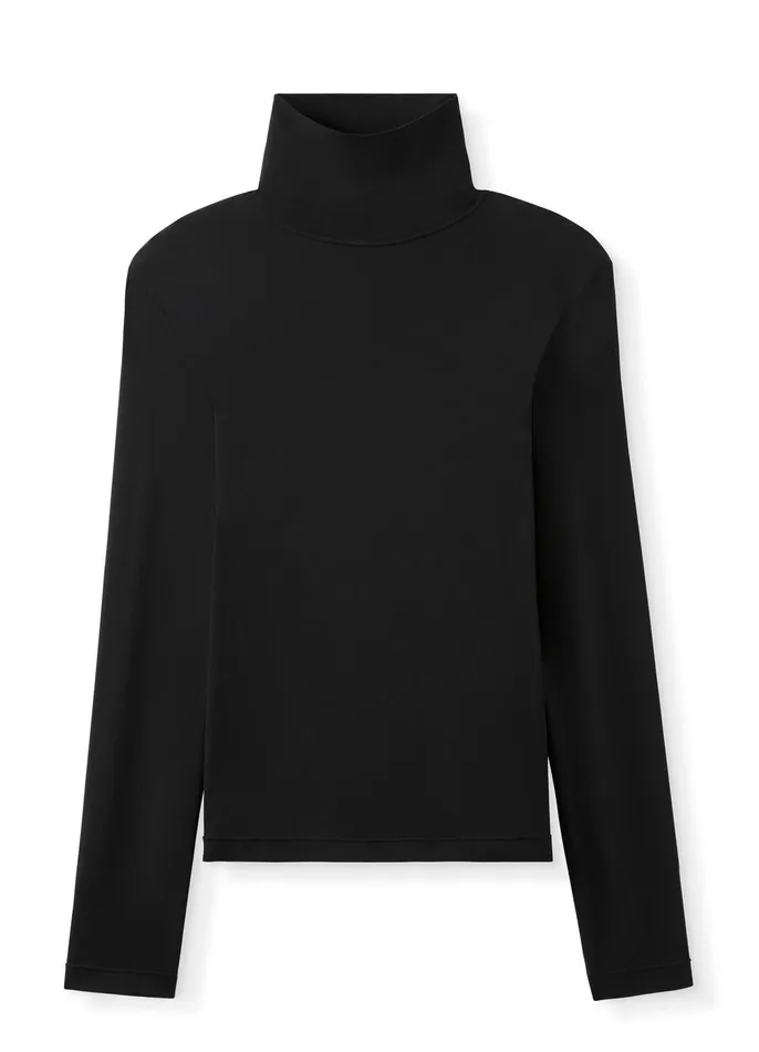 Women Tops and Shells St John Long Sleeve Jersey Shell Black