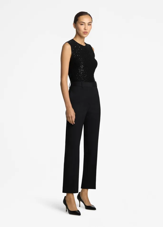 Women Tops and Shells St John Sequin Knit Shell Black Women Tops and Shells St John Sequin Knit Shell Black