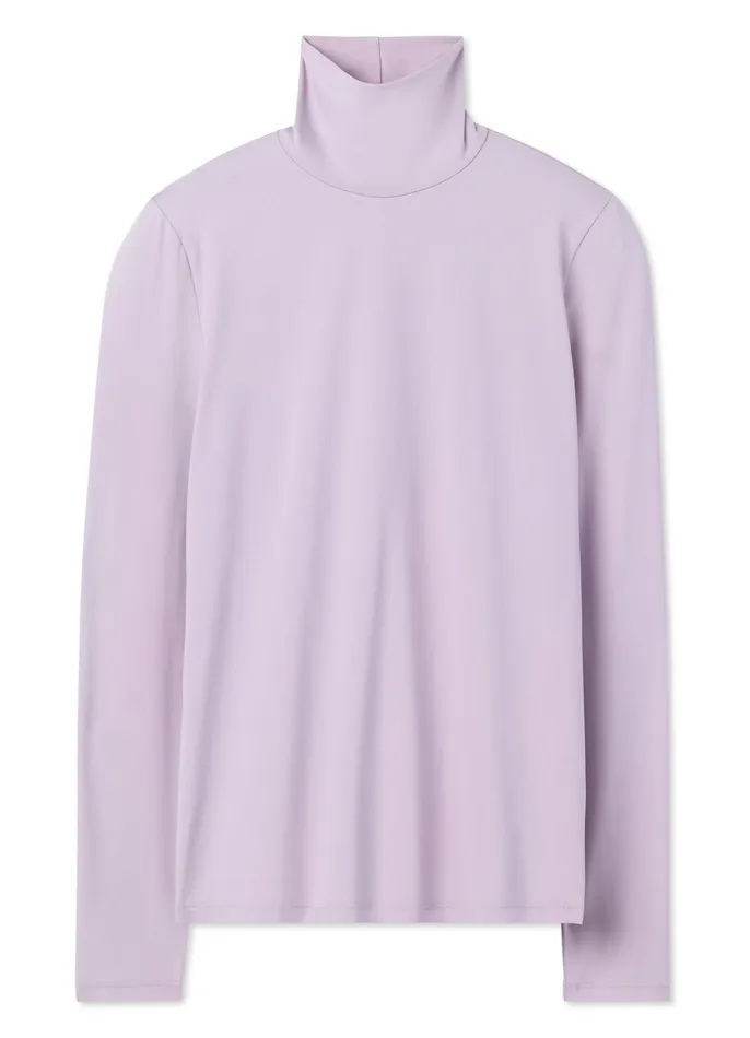Women Tops and Shells St John Solid Nuda Turtleneck Sea Green
